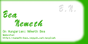 bea nemeth business card